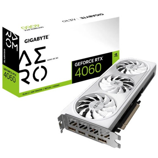 GIGABYTE GEFORCE RTX 4060 AERO OC 8GB GDDR6 Graphic Card (GV-N4060AERO OC-8GD) GIGABYTE GEFORCE RTX 4060 AERO OC 8GB GDDR6 Graphic Card (GV-N4060AERO OC-8GD)