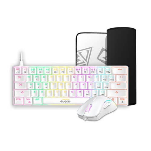 Gamdias Hermes E4 3-IN-1 RGB Combo Keyboard and Mouse (White)