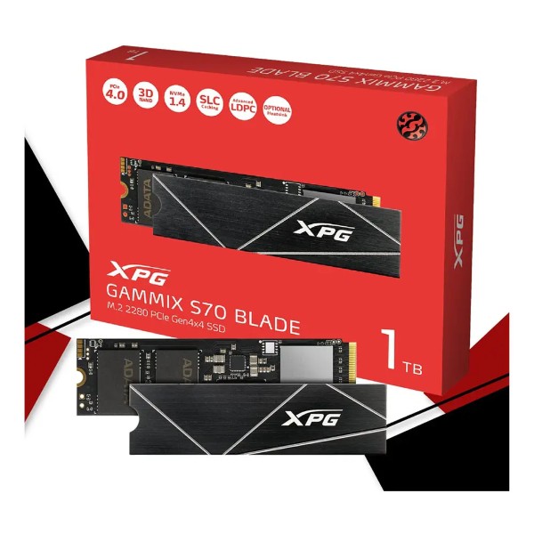 Adata Xpg Gammix S70 Blade 1Tb Pcie Gen4 M.2 2280 Internal Ssd (AGAMMIXS70B-1T-CS)