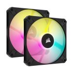 Corsair iCUE AF120 RGB SLIM 120mm PWM Fluid Dynamic Bearing Fan Black Twin Pack (CO-9050163-WW)