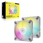 Corsair iCUE AF120 RGB SLIM 120mm PWM Fluid Dynamic Bearing Fan White Twin Pack (CO-9050165-WW) - Image 2