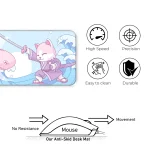 Japanese Cat - Blue - E-XL Mousepad - Image 4