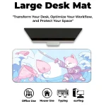 Japanese Cat - Blue - E-XL Mousepad - Image 6