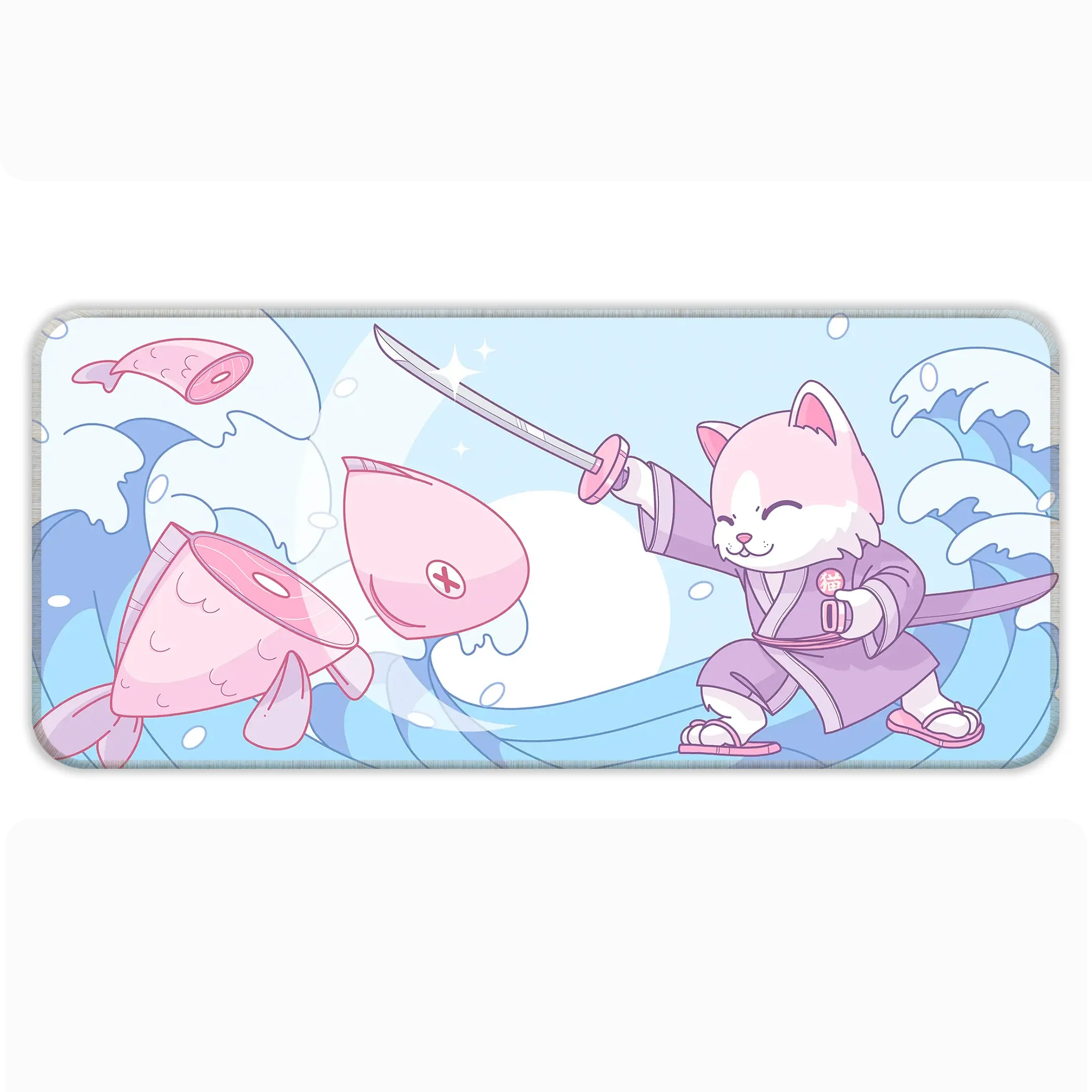 TM_SAMA_370_00010-37.png Japanese Cat - Blue - E-XL Mousepad - Image 1