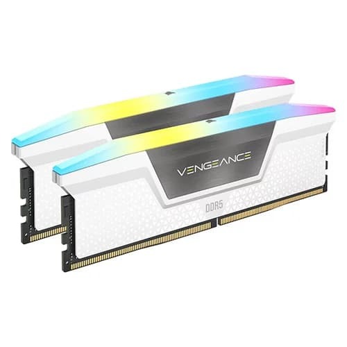 Corsair Vengeance RGB 64GB (2x32GB) DDR5 6000MHz Memory White (CMH64GX5M2B6000Z30W)