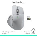Logitech MX Master 4 Ergonomic Wireless Professional Mouse - Pale Grey - Image 2