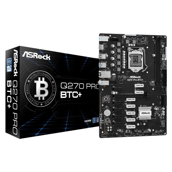 ASRock Q270 PRO BTC+ Mining Board Intel 1151 ATX DDR4 Motherboard