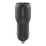 Belkin BoostCharge 24W Dual USB-A Fast Charge Car Charger Adapter, Black - Image 4