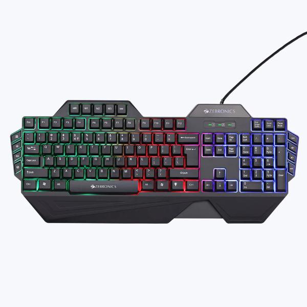 ZEBRONICS-Optimus-K-1.jpg ZEBRONICS Optimus K Gaming Keyboard Multicolor LED, Dedicated Macro Keys, 117 Keys (Black)