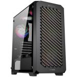 ZEBRONICS VOXEL Mid-Tower Premium Gaming Cabinet, ATX, ARGB Rear Fan, LED Control Switch, Tempered Glass Panel, USB 3.0, 360mm Front or 240mm Top AIO Cooler Support with Top & Bottom Dust Filter