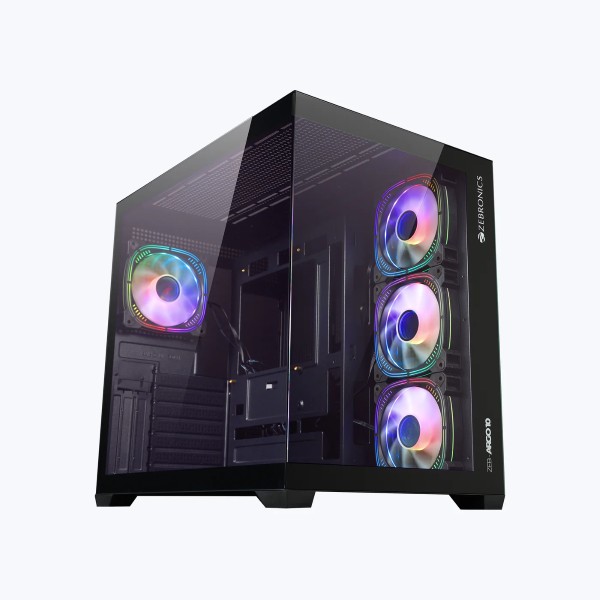 ZEBRONICS Argo 10 Dual Chamber Gaming Cabinet - Black