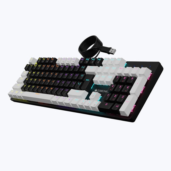 Zebronics Zeb-Nitro Plus Full Size Mechanical Keyboard (Black White)
