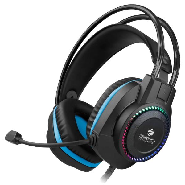 Zebronics Jet Premium Wired Gaming On Ear Headphone with LED Light for earcups