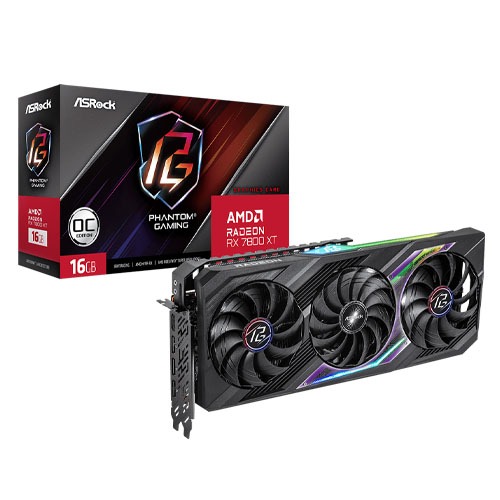 Asrock AMD Radeon RX 7800 XT Phantom Gaming 16GB OC Graphic Card