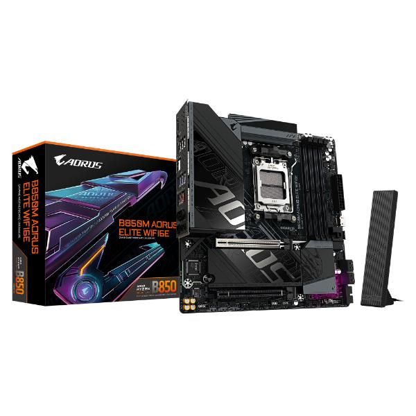 B850M-AORUS-ELITE-WIFI6E-01.jpg Gigabyte B850M AORUS ELITE WIFI6E AM5 MATX AMD Motherboard - Image 1