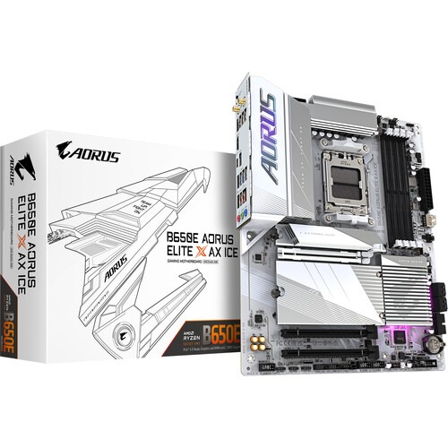 Gigabyte-B650E-AORUS-ELITE-X-AX-ICE-ATX-AM5-Motherboard-4.jpg Gigabyte B650E AORUS ELITE X AX ICE ATX AM5 Motherboard - Image 1