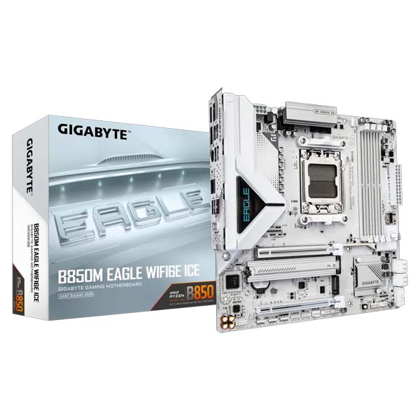 Gigabyte-B850M-EAGLE-WIFI6E-ICE-M-ATX-Motherboard-1.jpg Gigabyte B850M EAGLE WIFI6E ICE M-ATX Motherboard - Image 1