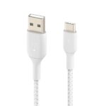 Belkin Boost Charge Type C To Usb-A 2.0 Tough Unbreakable Braided Nylon Cable 3.3 Feet (1 Meter) White - Image 3