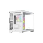 Metta Monk Seafrost Curved Glass Gaming Cabinet - White - Image 2