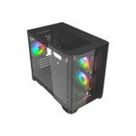 Metta Monk Seafrost Curved Glass Gaming Cabinet - Black - Image 3