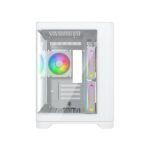 Metta Monk Seafrost Curved Glass Gaming Cabinet - White - Image 4
