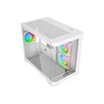 Metta Monk Seafrost Curved Glass Gaming Cabinet - White - Image 5