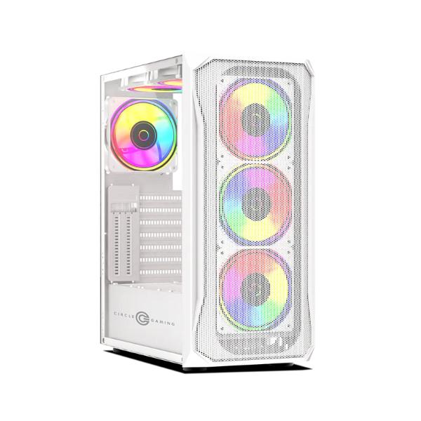 Circle-Elegantor-X1-ARGB-Mid-Tower-Computer-Case-Gaming-Cabinet-White.jpg Circle Elegantor X1 ARGB Mid-Tower Computer Case Gaming Cabinet - White - Image 1