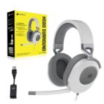 Corsair HS65 SURROUND Wired Gaming Headset (White) - Image 5