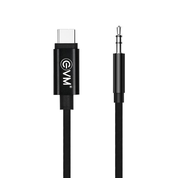 EVM-Type-C-to-3.5mm-AUX-Cable-Black-1.jpg EVM Type-C to 3.5mm AUX Cable (Black) - Image 1