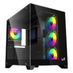 ICEMASTER Dynamite XL PRO Mid-Tower Computer Case/Gaming Cabinet - Black (7 Infinity Argb Fans) | Support EATX,ATX, Micro-ATX, Mini-ITX | Pre-Installed 3 Side Fans, 1 Rear Fan & 3 Bottom Fans (Black)