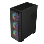 ICEMASTER Frosty Computer Case/Gaming Cabinet| Supports ATX, Micro-ATX, ITX, Motherboard | Pre- Installed 4 x 120mm ARGB Fans (Black) - Image 2