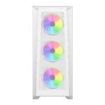 ICEMASTER Frosty Computer Case/Gaming Cabinet | Supports ATX, Micro-ATX, ITX, Motherboard | Pre- Installed 4 x 120mm ARGB Fans (White) - Image 2