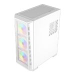 ICEMASTER Frosty Computer Case/Gaming Cabinet | Supports ATX, Micro-ATX, ITX, Motherboard | Pre- Installed 4 x 120mm ARGB Fans (White) - Image 3