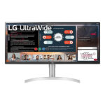 LG 34WN650-W UltraWide Monitor 34" 21:9 FHD (2560 x 1080) IPS Display, VESA DisplayHDR 400, AMD FreeSync, 3-Side Virtually Borderless Design - Silver