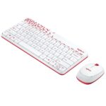 Logitech MK240 Nano Wireless USB Keyboard and Mouse Combo (White/Vivid Red) - Image 2