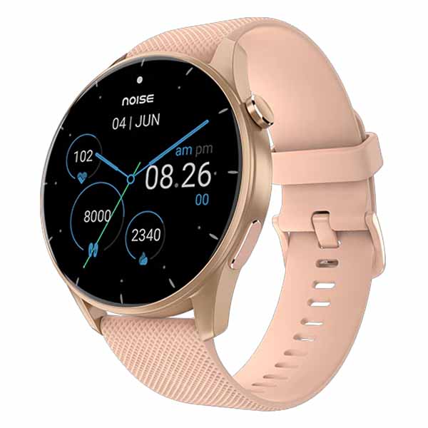 Noise-Fit-Crew-1.jpg Noise Fit Crew 1.38" Display Metallic Finish Smartwatch (Rose Pink) - Image 1