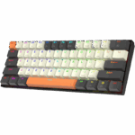 Redragon Caraxes Pro K644 SE – 65% Bluetooth + 2.4GHz Wireless + Wired RGB Mechanical Keyboard Cream/Grey/Orange (Red Switch)