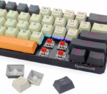 Redragon Caraxes Pro K644 SE – 65% Bluetooth + 2.4GHz Wireless + Wired RGB Mechanical Keyboard Cream/Grey/Orange (Red Switch)