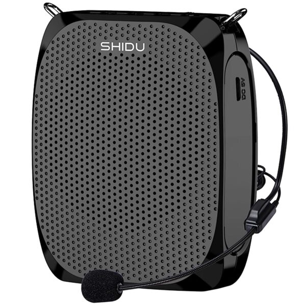 SHIDU S258 Portable Voice Personal Microphone Headset Rechargeable Mini Pa System Amplifier/Speaker, Black