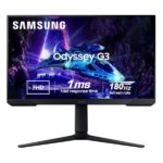 Samsung Odyssey G3 Gaming Monitor 68.5 cm (27"), FHD 1920 X 1080, 180 Hz, 1ms(MPRT), AMD Freesync, DP, HDMI, Height Adjustable Stand, Tilt, Pivot, Bezel-Less, Eye-Saver (LS27DG300EWXXL, Black)
