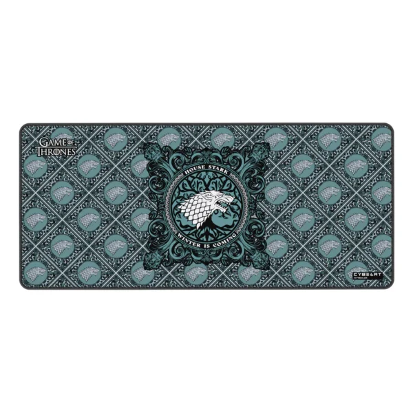 Cybeart | House Stark Gaming Desk Mat (XXL - 900x400x4mm) | Waterproof, Never Slip Base, Stitched Edges, Esports Grade