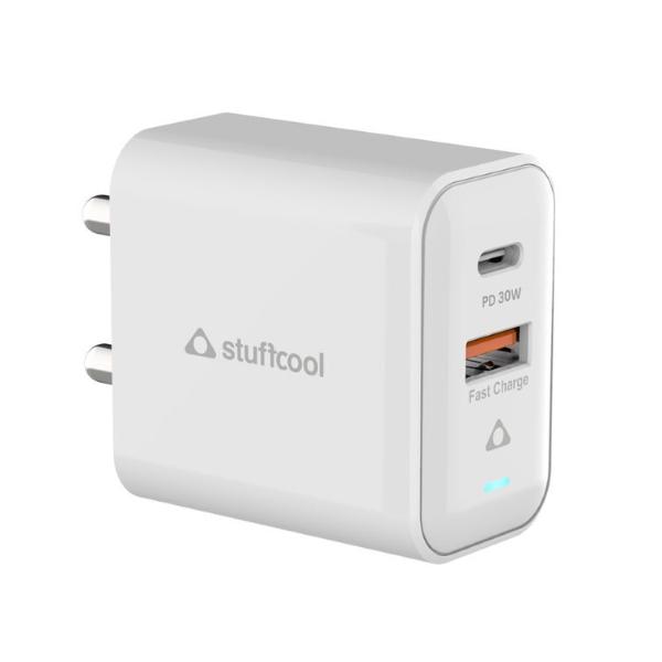 Stuffcool-Flow-Type-C-Power-Delivery-USB-A-30-W-Adapter-White-1.jpg Stuffcool Flow 30 Type C Power Delivery + USB A 30 W Adapter, White - Image 1