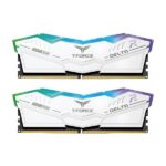 TeamGroup T-Force Delta RGB 64GB (32GBx2) DDR5 5200MHz CL40 Desktop RAM (White)