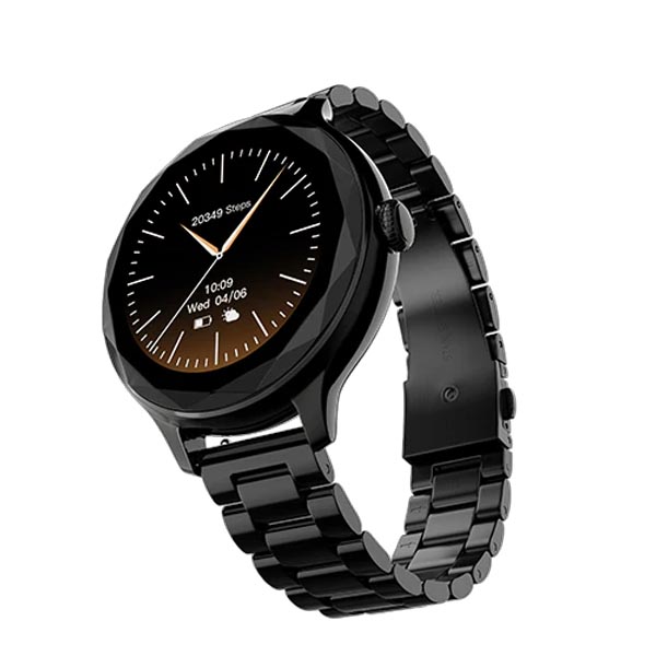 black-1.jpg Noise Diva Smartwatch with Diamond Cut dial Glossy Metallic Finish AMOLED Display (Metallic Black) - Image 1