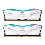 TeamGroup T-Force Delta RGB 32GB (16GBx2) DDR5 5200MHz Desktop RAM (White)