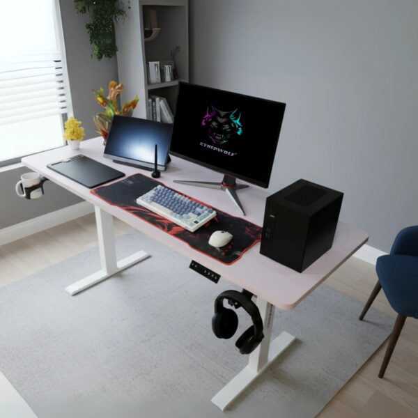 Cyberwolf Hydraulic Gaming Table Regular (1100mm x 600mm) White