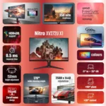 Acer Nitro XV272U X1 27 Inch WQHD IPS 200Hz Gaming Monitor - Image 6