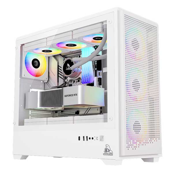 TAG Gamerz Nebula ATX Mid-Tower 3 ARGB Fans Cabinet (White) - Image 1