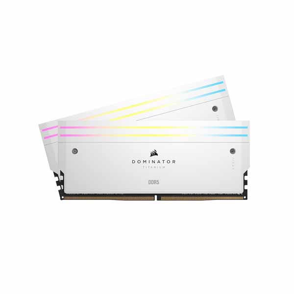 Corsair DOMINATOR TITANIUM RGB 64GB (2x32GB) DDR5 DRAM 6600MHz CL32 RAM (White)