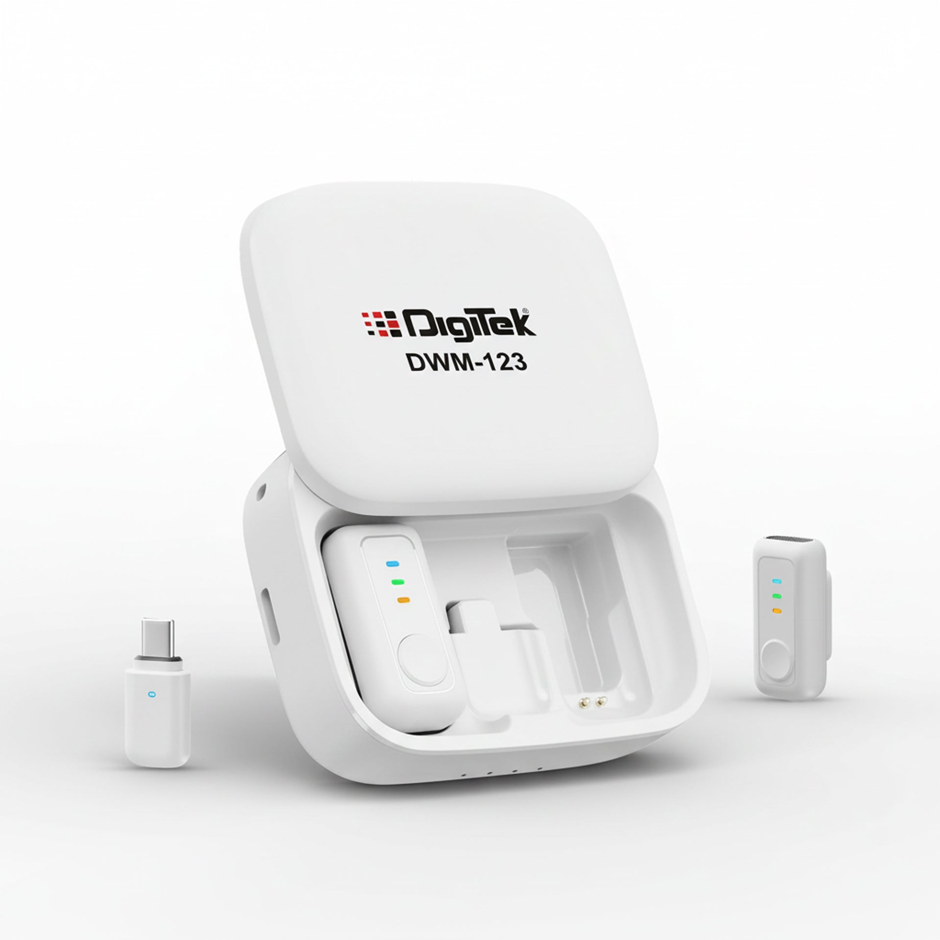 digitek-dwm-123-2-in-1-wireless-microphone-system-with-charging-case-.jpg Digitek (DWM 123) 2-in-1 Wireless Microphone System with Charging Case & Magnetic Collar Clip, Type-C Receiver for iPhone 15 & Above, Android Phones, 60m Range, Build in... - Image 1